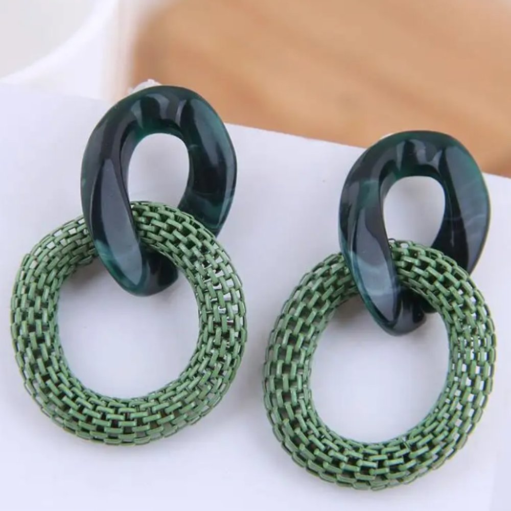 Green Acrylic earrings